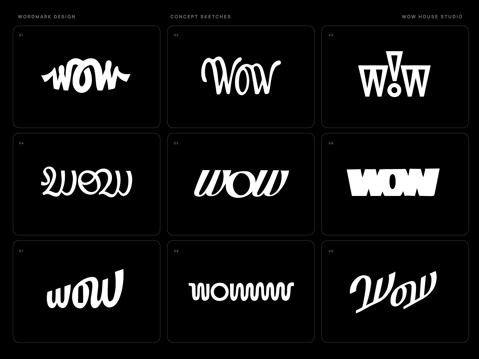Example of Wow House Wordmark Concepts