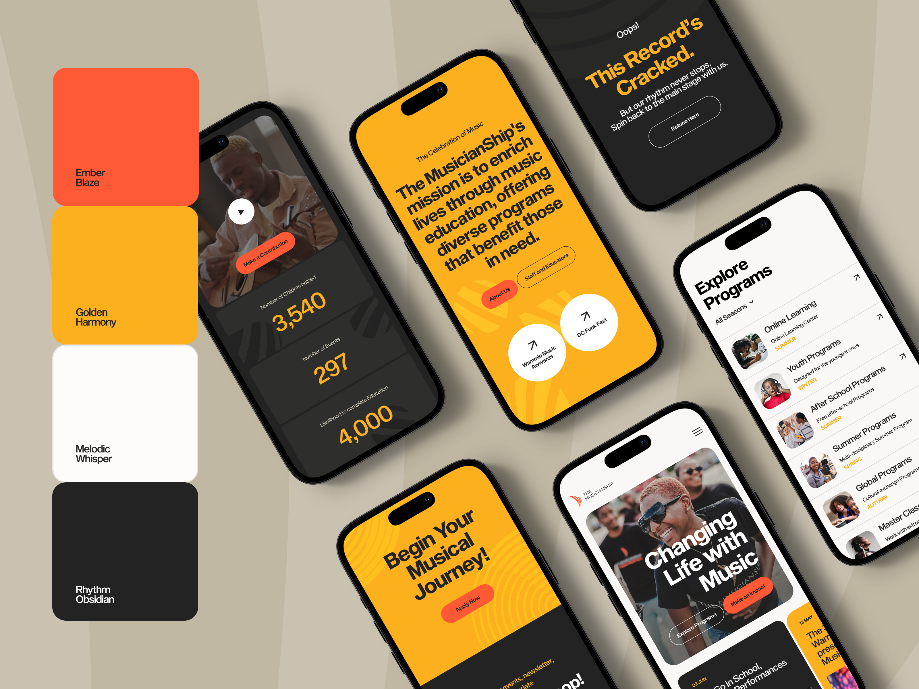 Example of The Musicianship — Mobile Website