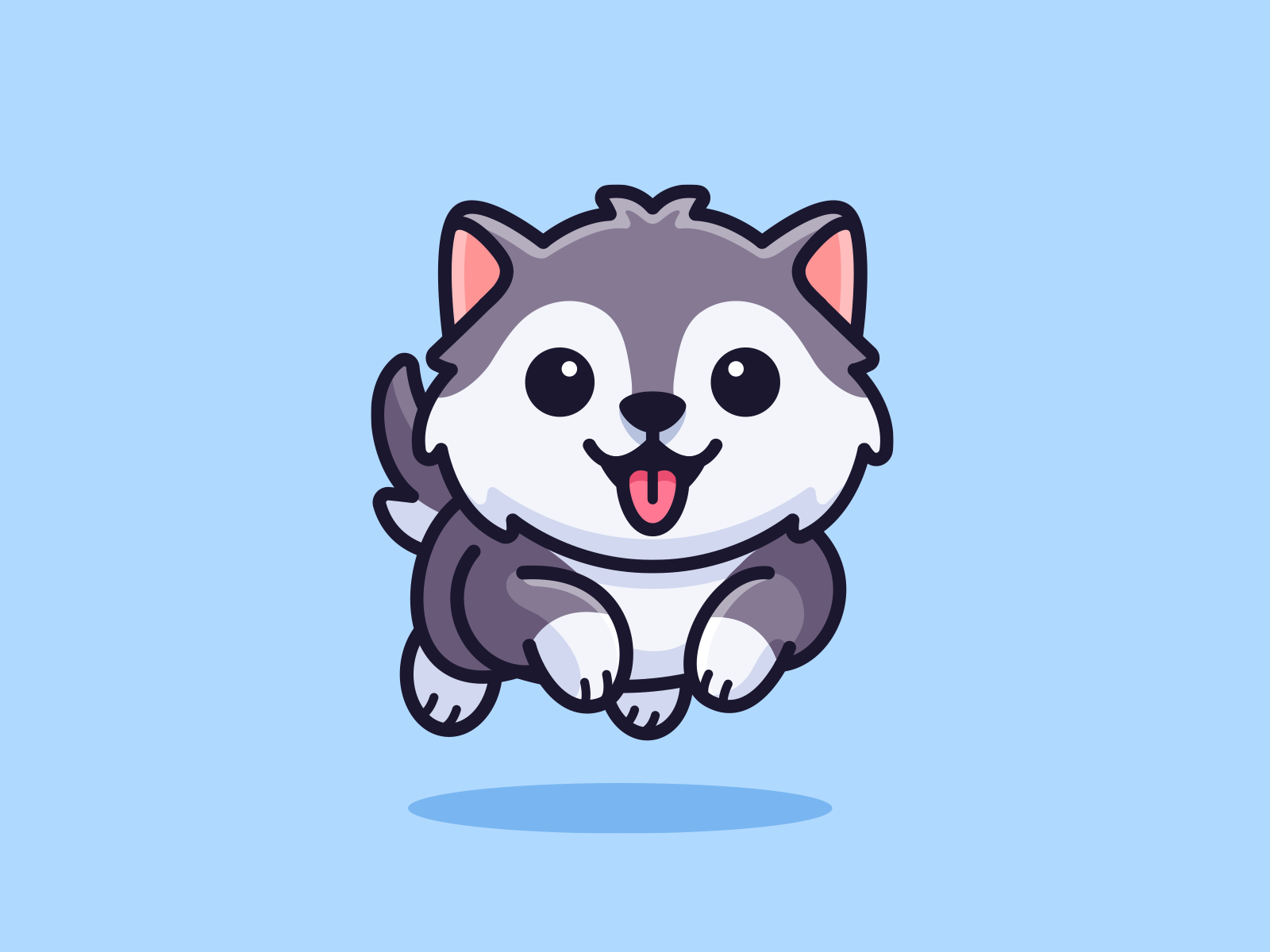 Example of Cute Running Dog Illustration