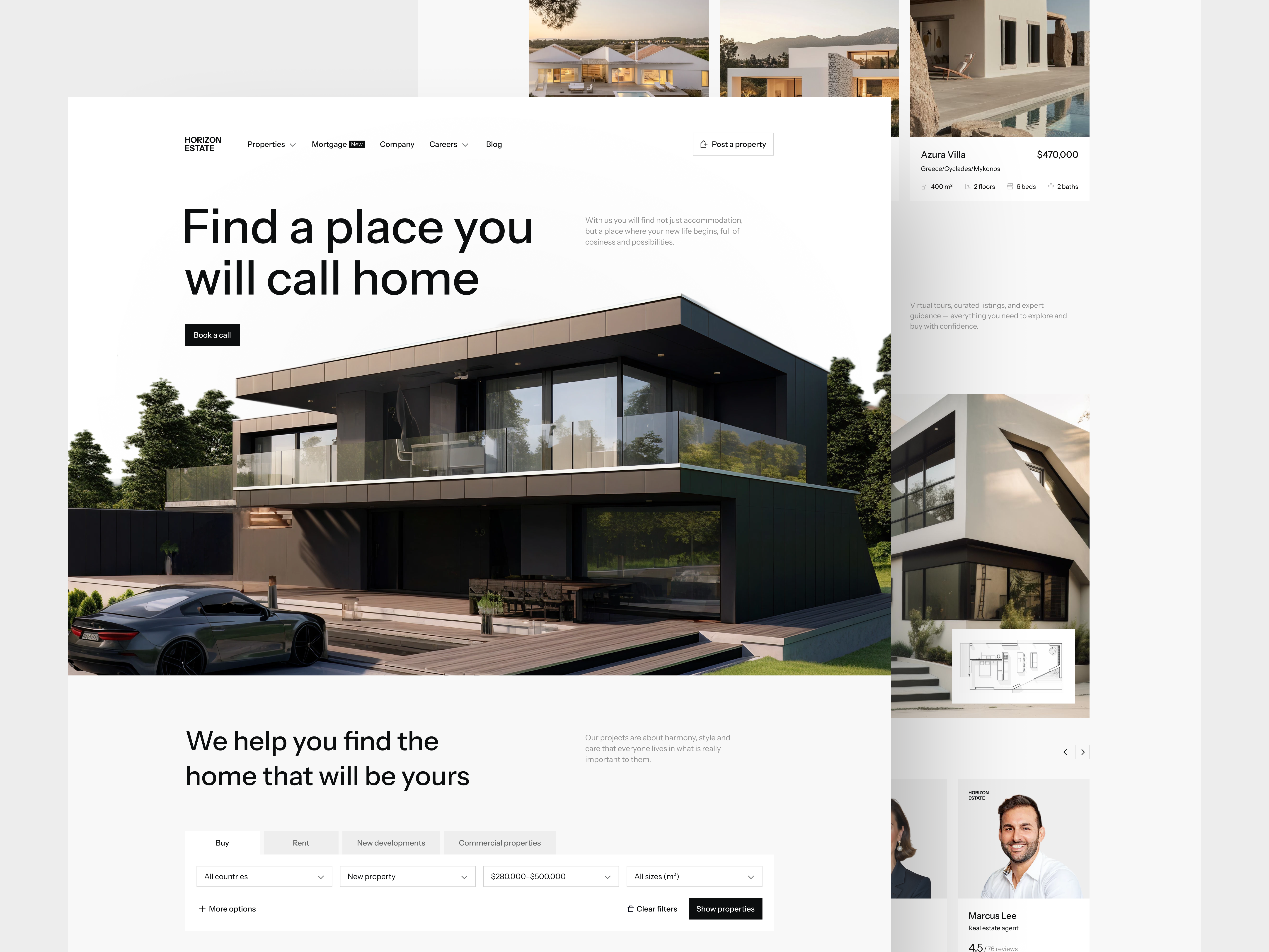 Example of Real Estate Website Design