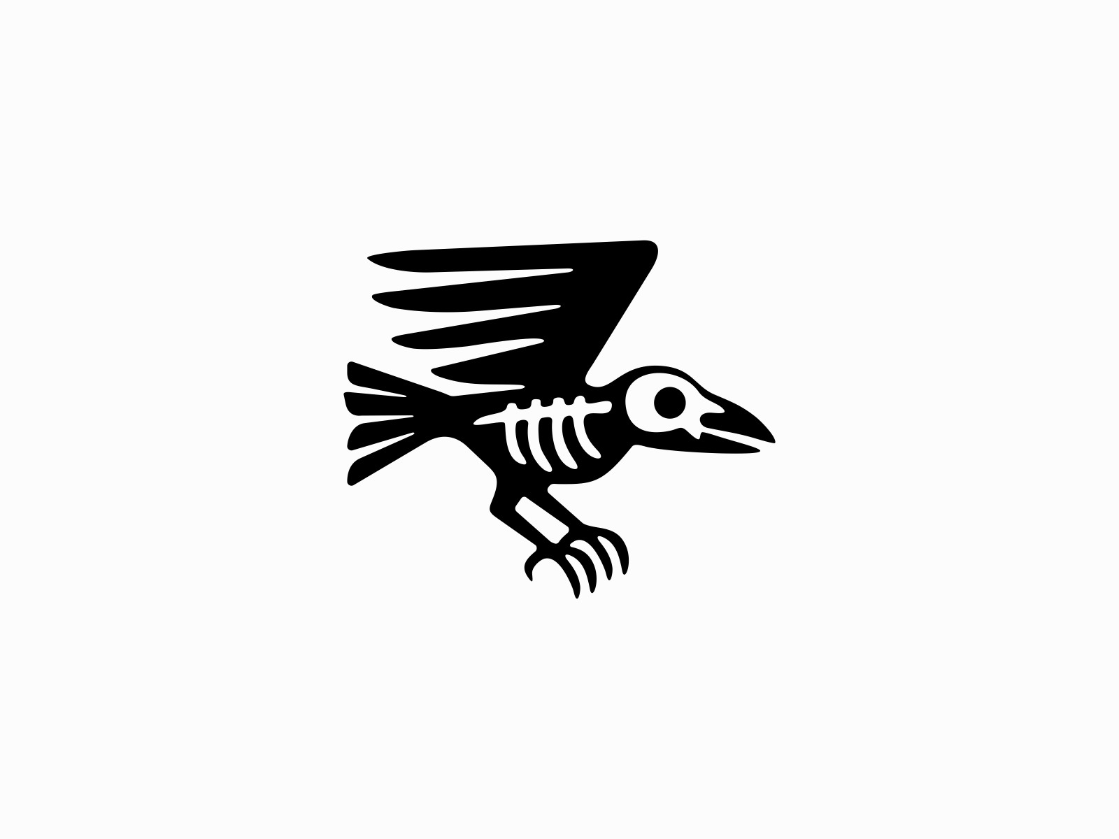 Example of Flying Skeleton Raven Logo