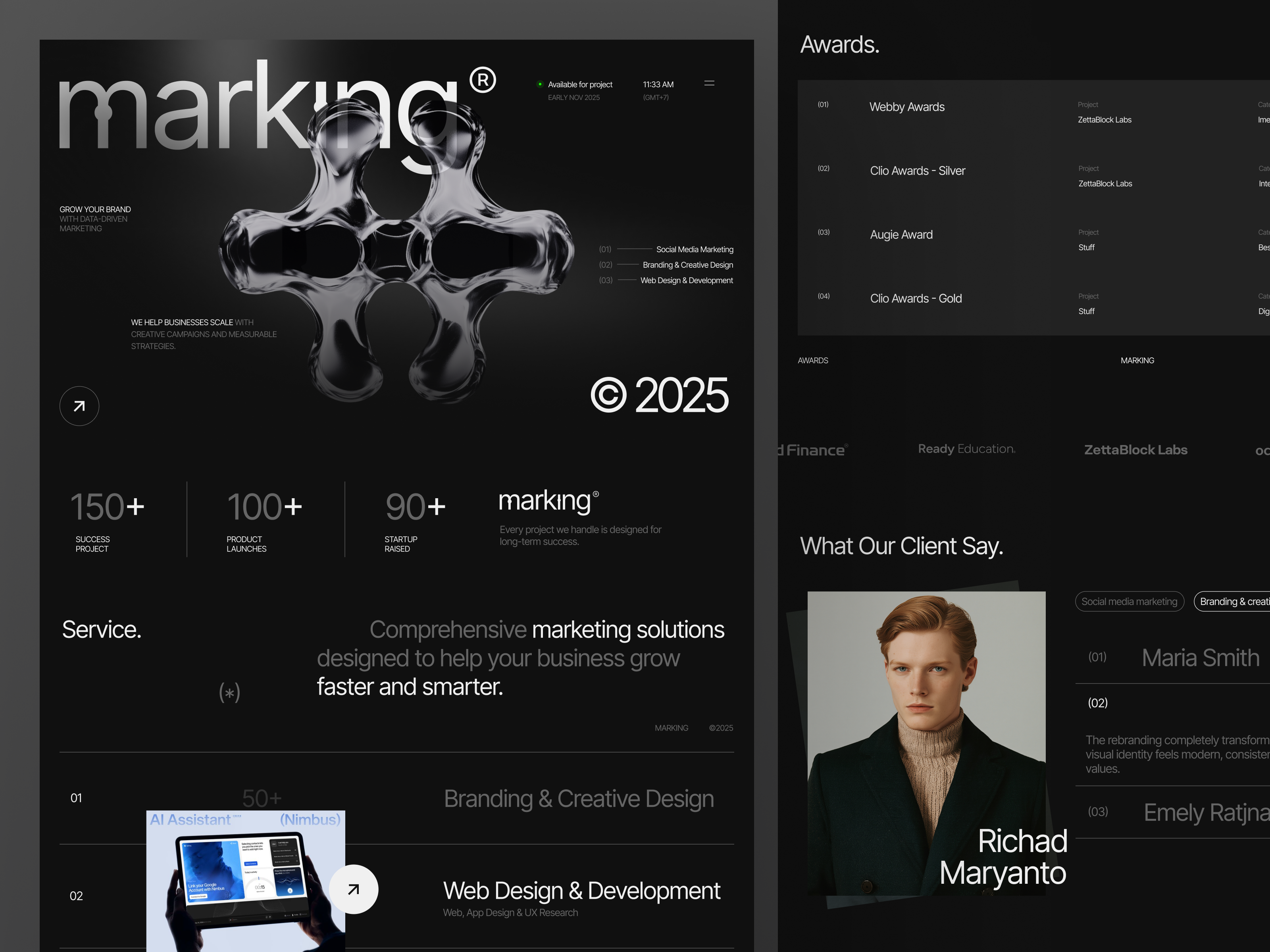 Example of Marking® — Marketing Agency Landing Page