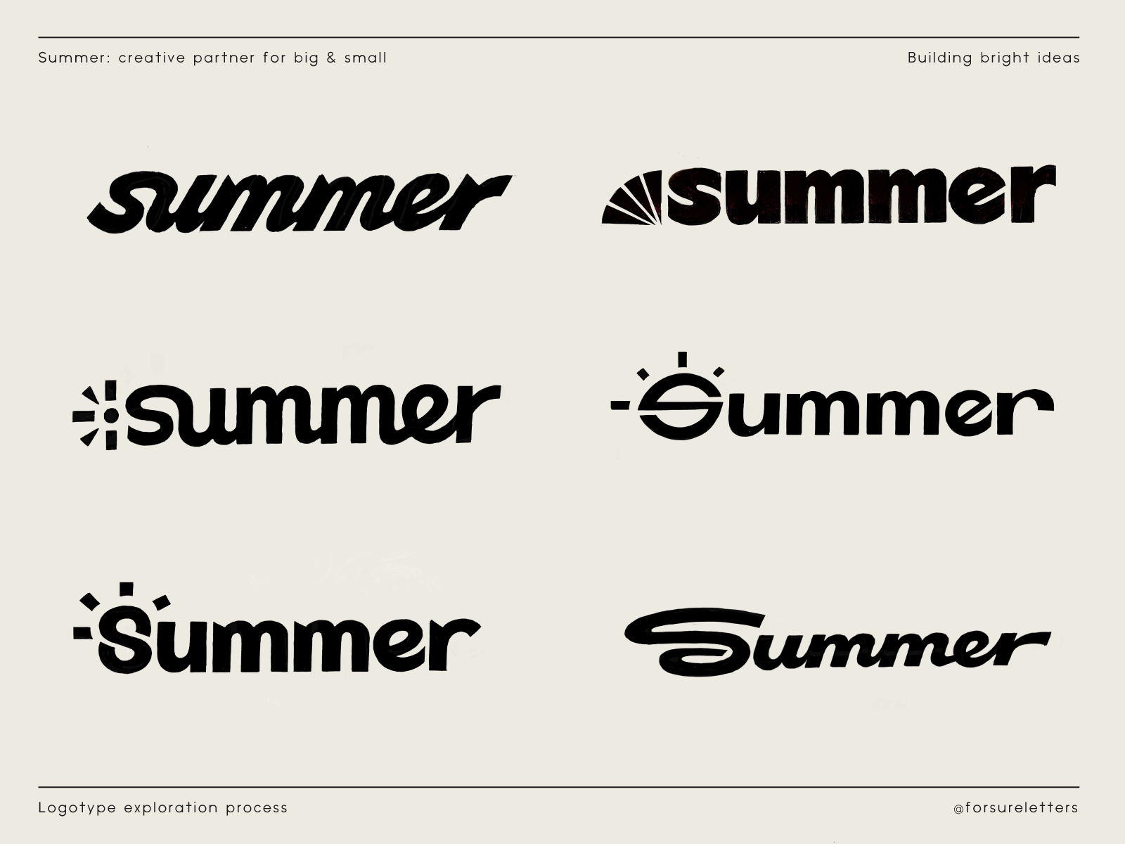 Example of summer : logotype exploration