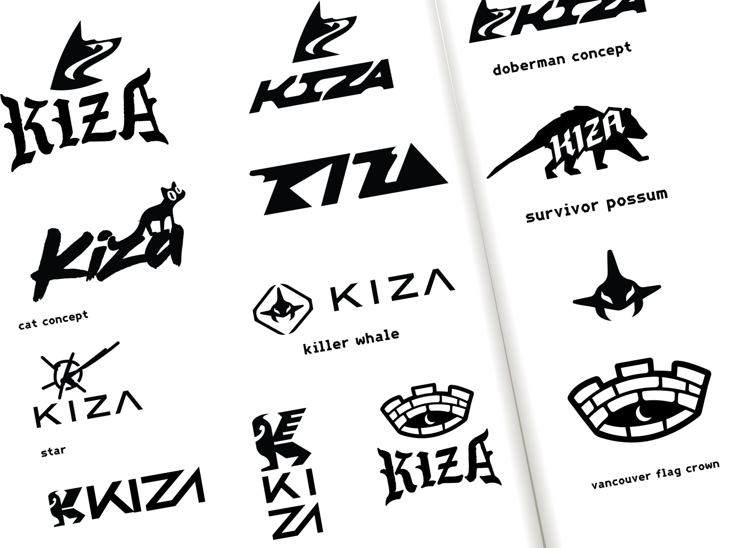 Kiza - Clothing Label Sketches