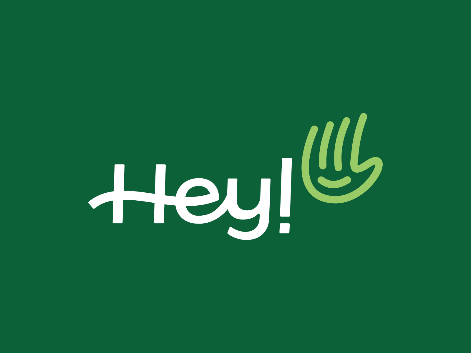 Example of Sports booking app logo design - Hey! - waving hand + smile