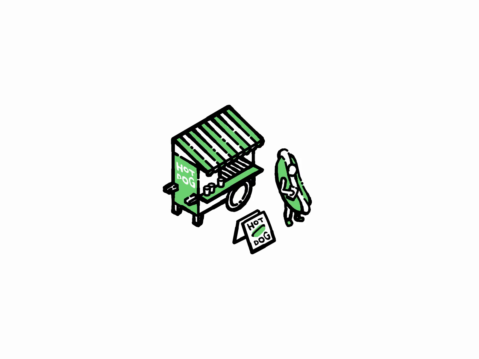 Example of Dejected Hot Dog Vendor